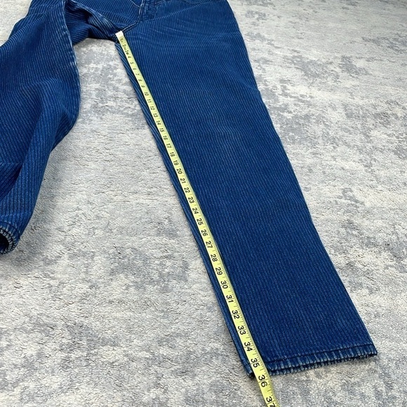 Vintage Blaze V Seam Mom Jean Stripe Blue Ultra High Rise Bareback - Picture 8 of 12